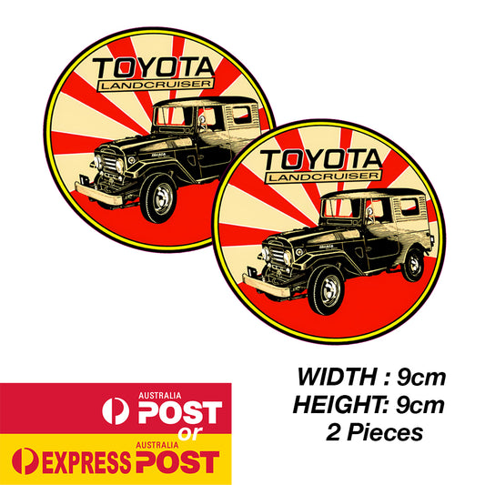 TOYOTA Land Cruiser Vintage Round TRD Japan Sun Rise Flag Sticker