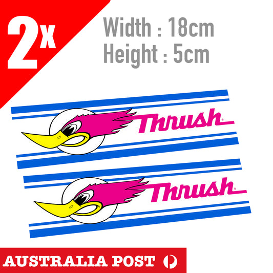THRUSH Glasspack Mufflers - Vintage 1970's Racing Banner Sticker