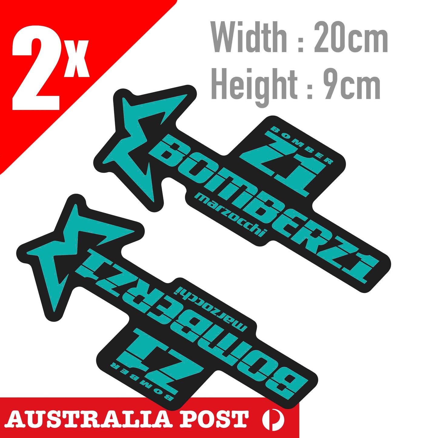 Marzocchi Bomber Z1 Fork Sticker for MTB Bike Bicycle Teal Decals