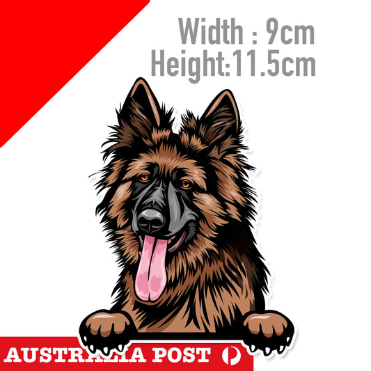 Dog German Shepherd Peeking  Laptop , Car  Vinyl  Sticker