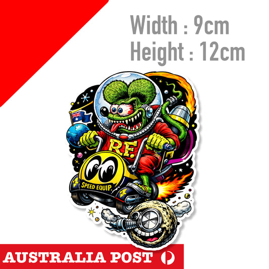 Rat Fink , Hot Rod, Space Rat , Mooneyes Equip Sticker