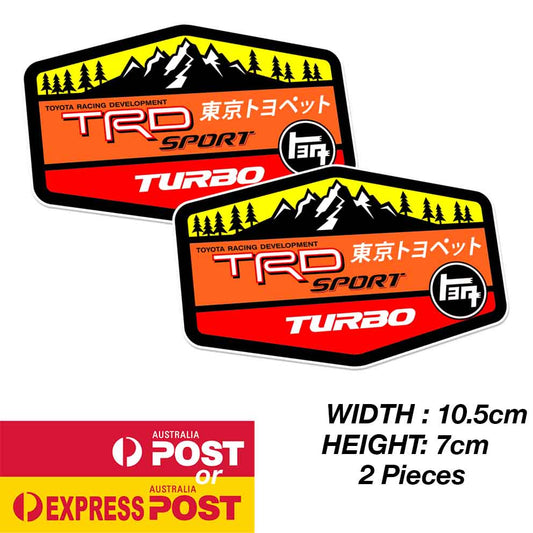 TOYOTA TRD TURBO Vintage 4WD Off Road Logo Off Road Stickers