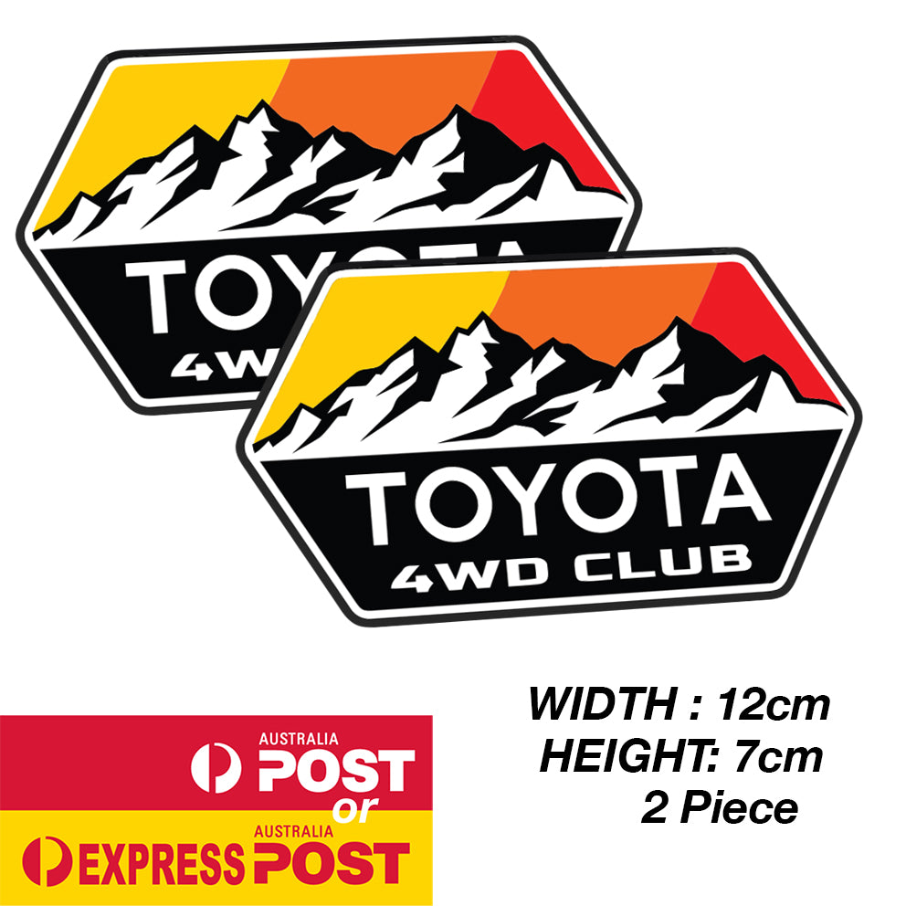 TOYOTA 4WD Club Mountain Vintage Stickers