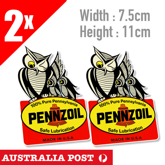 PENNZOIL Lubricant Oil Logo, Vintage Sticker