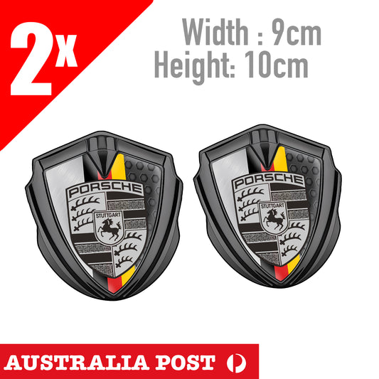 Porsche Logo Dark Badge , Cayenne GTS, Boxter Car Classic Sticker