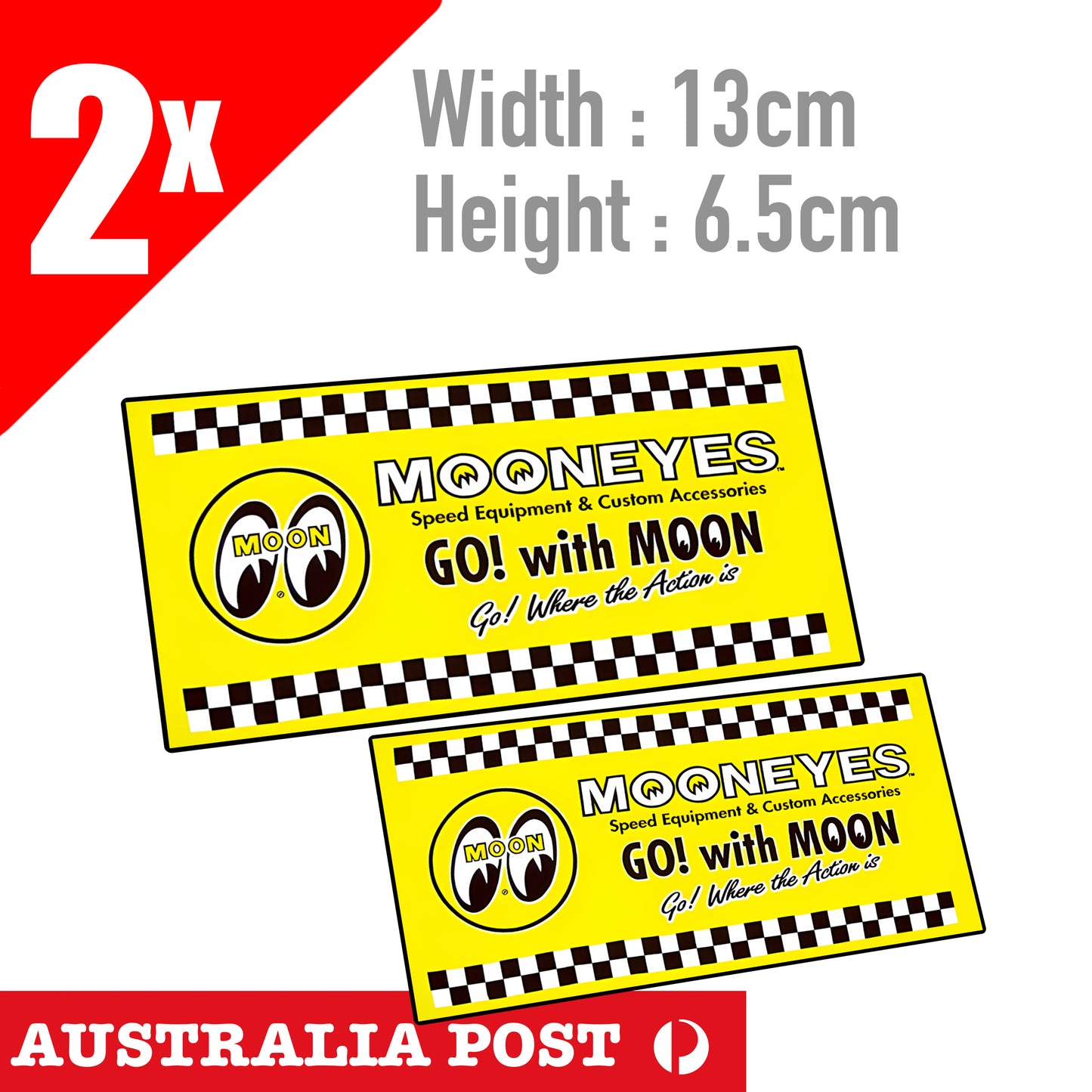 Mooneyes Hot Rod Accessoires Car Garage Man Cave Logo Go With MOON Sticker