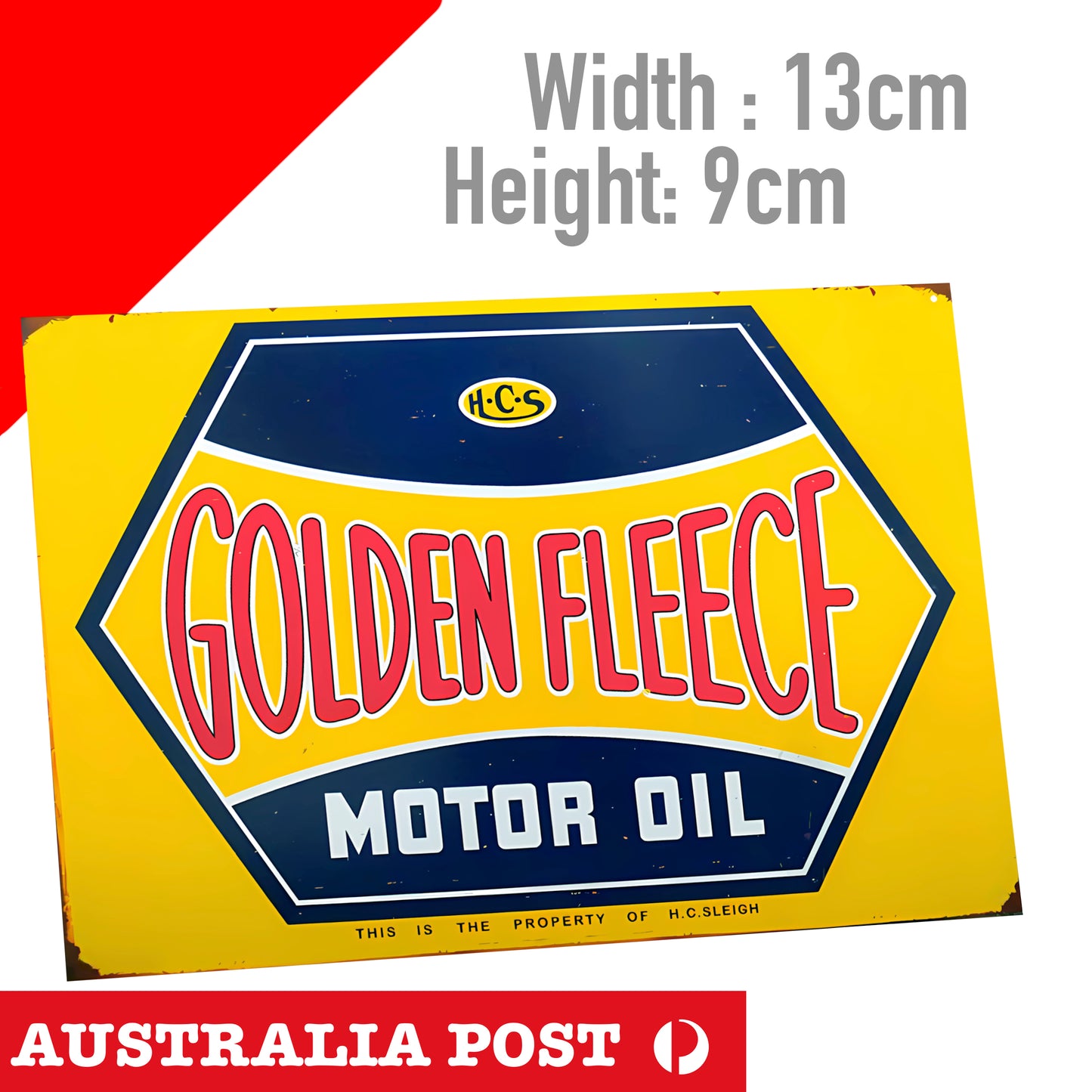 GOLDEN FLEECE Retro Motor Oil Sign Vintage Damaged Rustic Style Sticker