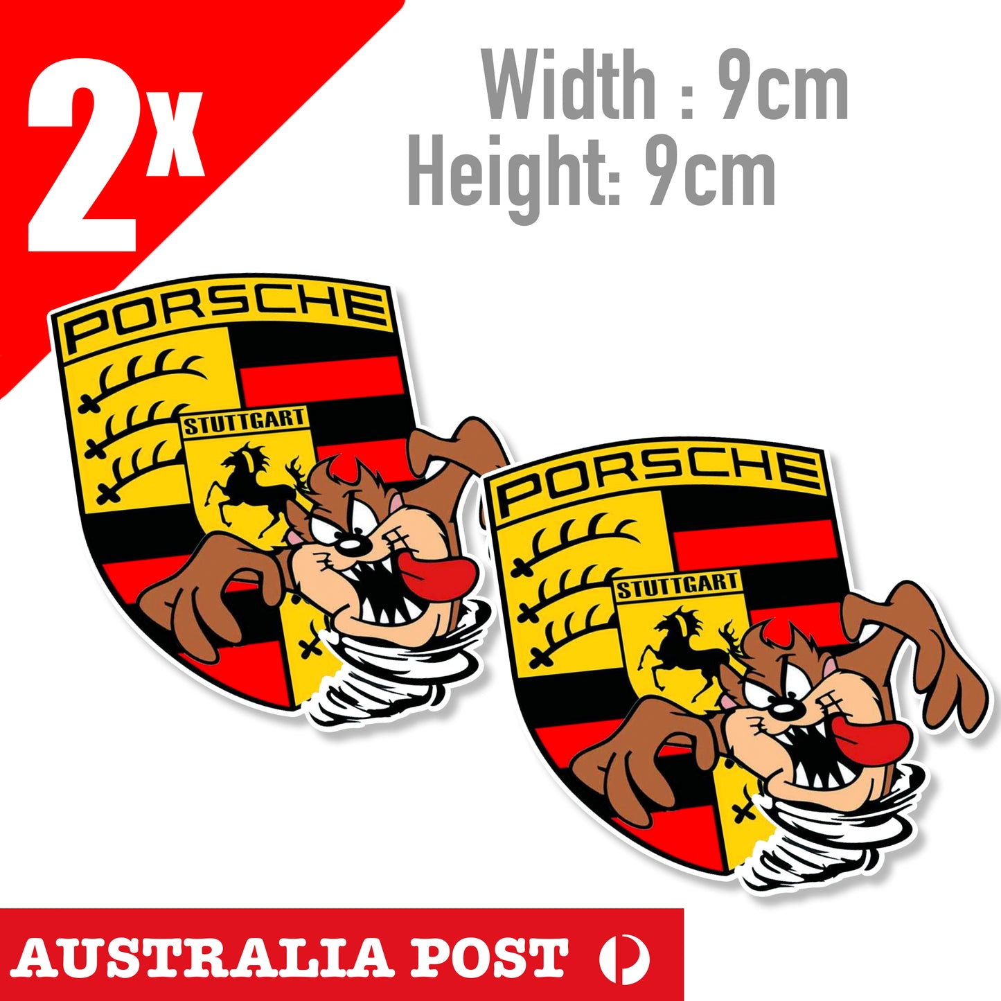 Porsche Logo Taz The Devil Tornado , Cayenne GTS Boxter Car Classic Stickers