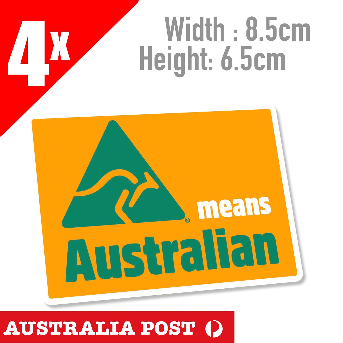 Australian Made Kangaroo  Logo Yellow Sticker