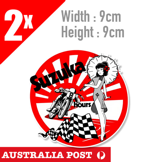 JDM SUSUKA 8 Hours Vintage Motorcycle Logo Japan Motorcycle Sticker