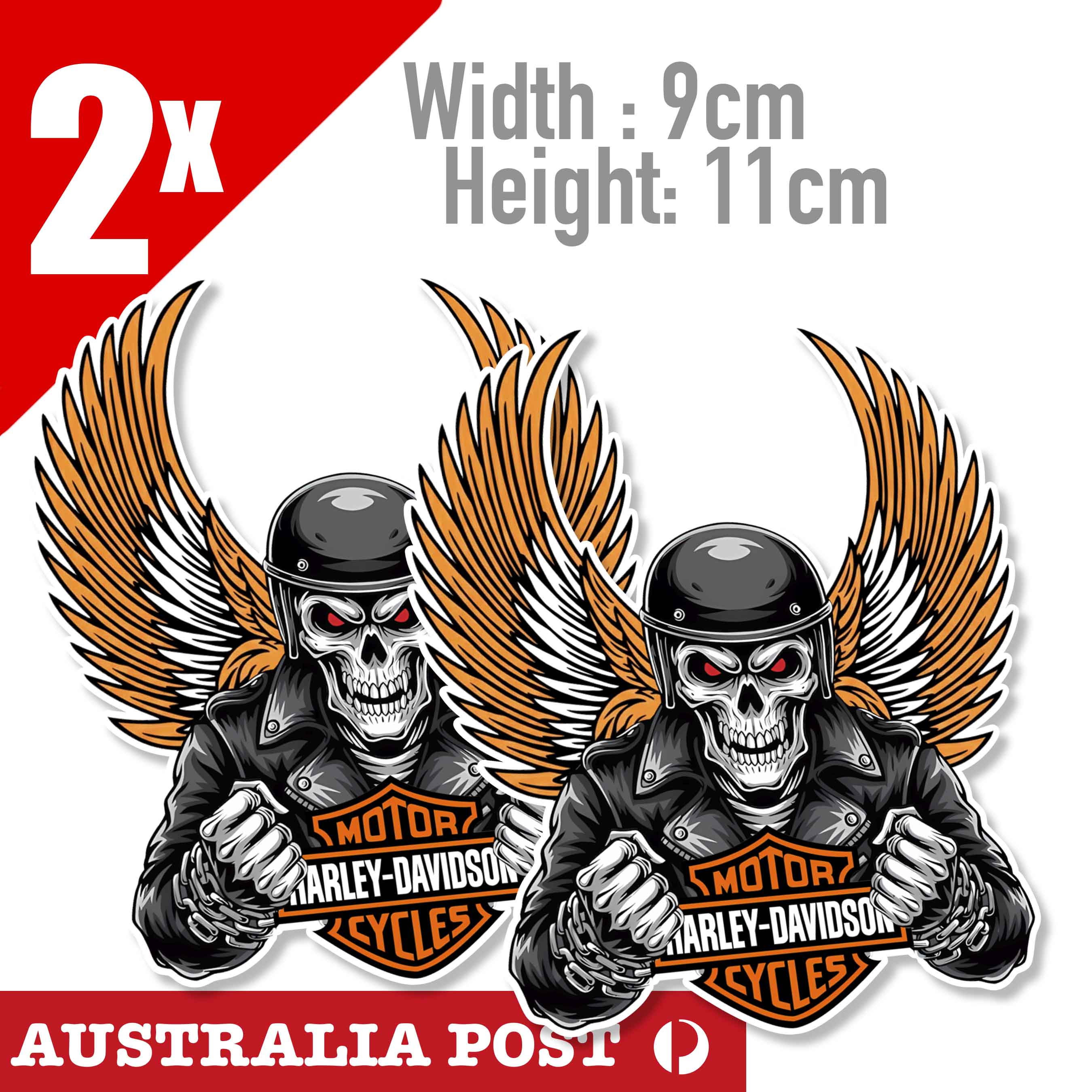 Harley Davidson Classic Motorcycle SKULL Rider WING Logo Sticker ...