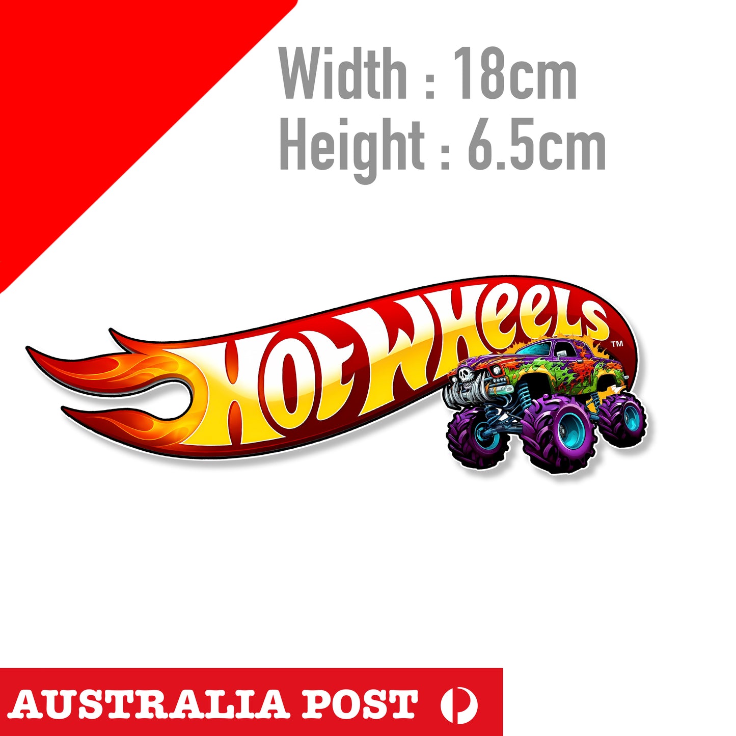 Monster Truck With Thorn , Hot Wheels Logo, Monster Truck Sticker