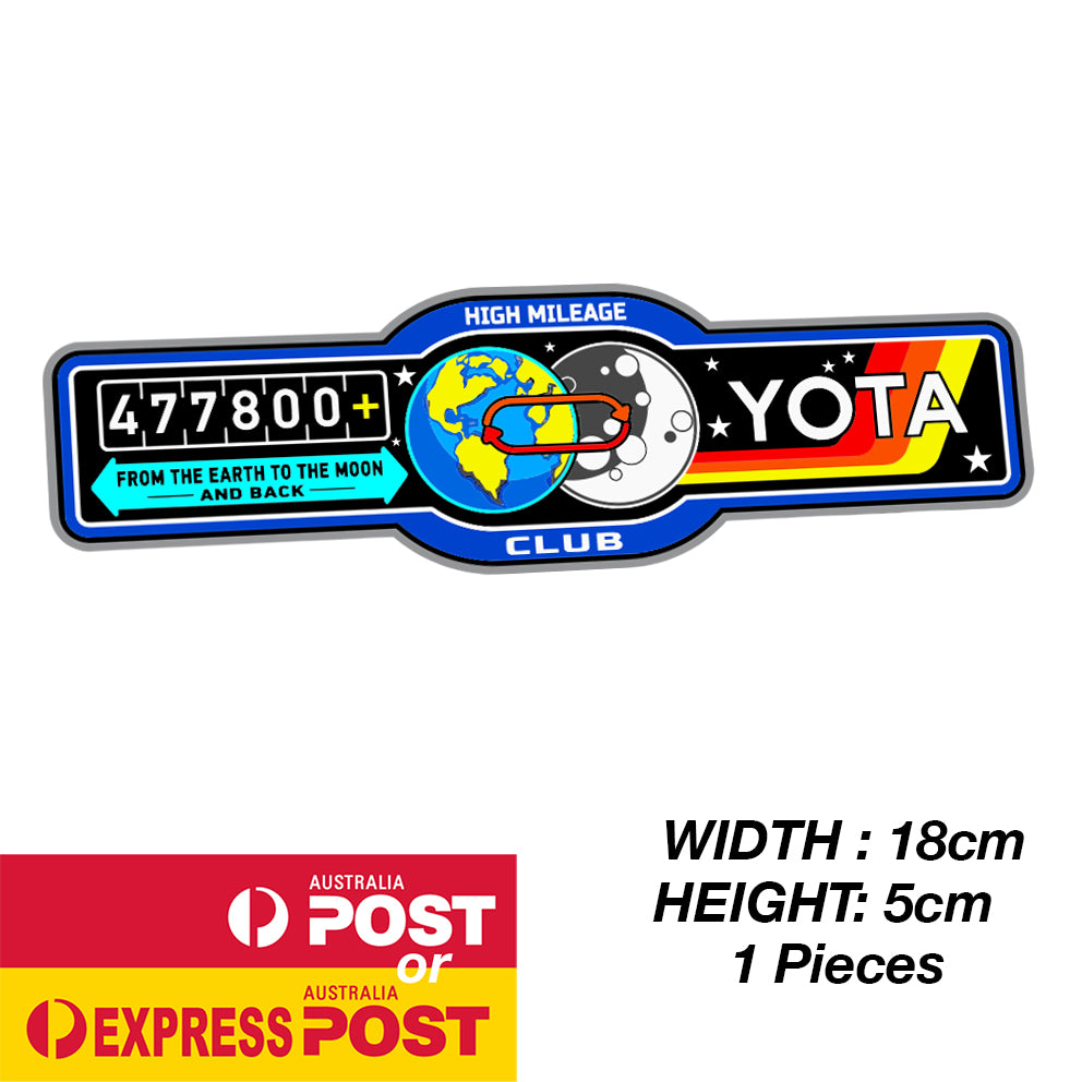 TOYOTA High Milage , Kilometer  to Moon Sticker