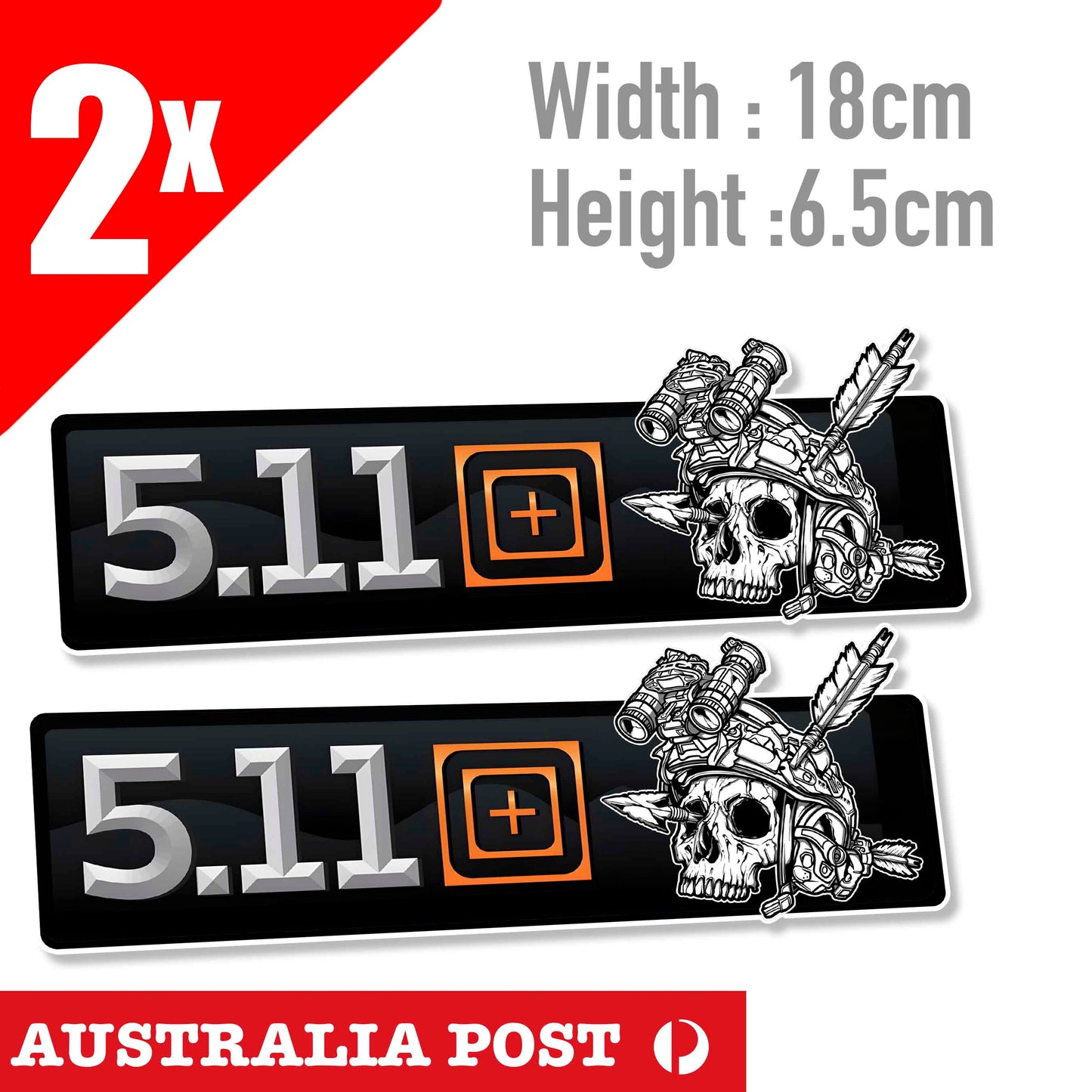5.11 Tactical Military Skull Head Soldier Banner Stickers
