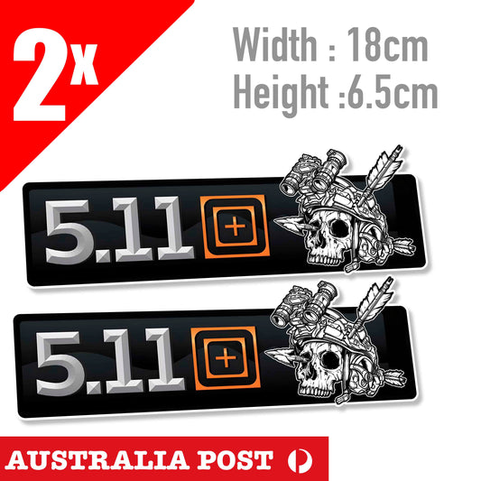 5.11 Tactical Military Skull Head Soldier Banner Stickers