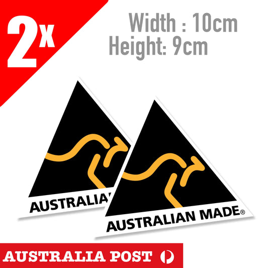 Australian Made Kangaroo  Logo Black Aussie Made Stickers