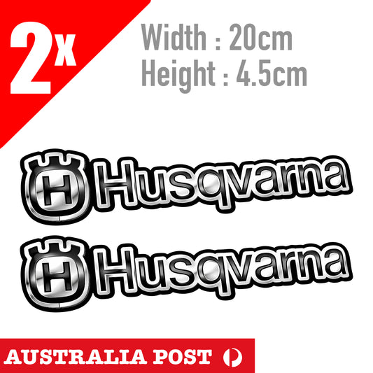 HUSQVARNA Chrome Style, Motocross Lawn Mower Chainsaw Motorbike WINDOW Sticke