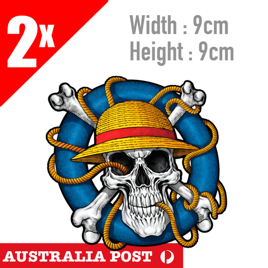 One Piece - Anime - Monkey D. Luffy Pirate King Skull Head Logo Sticker