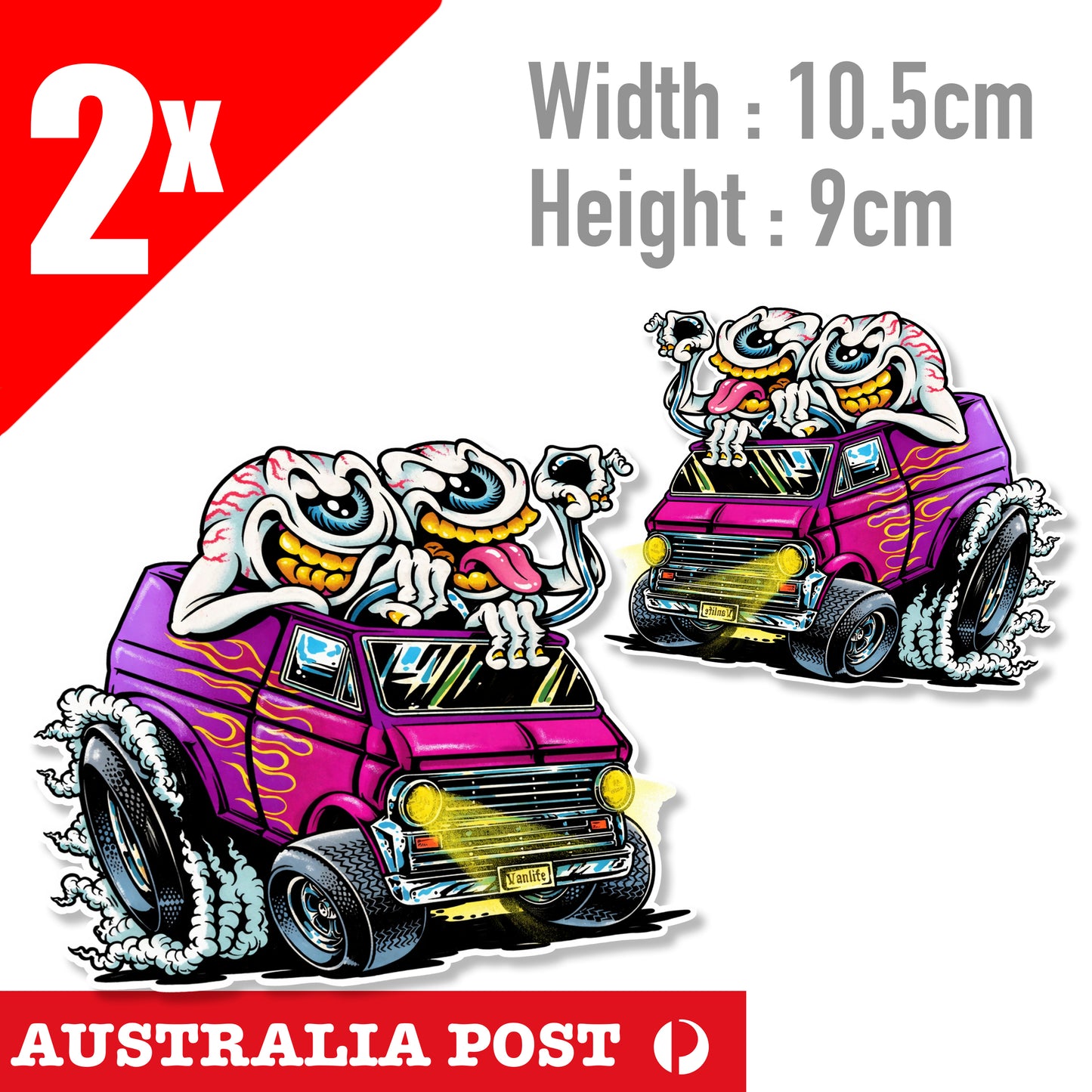 HOT ROD EYES ,Rat Fink Style Rider Mancave Hot Rod Americana Angry Eyes Sticker