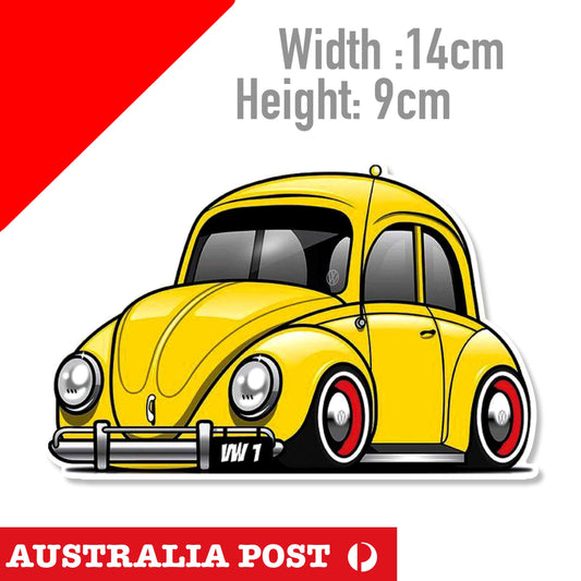 Volkswagen Beetle YELLOW Car Sticker