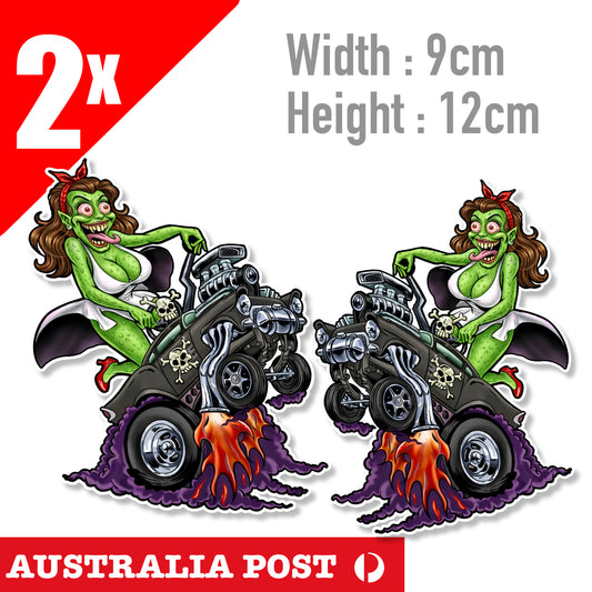 Zombie Muscle Car - Marilyn Zombie Muscle Rat fink Ratfink Sticker