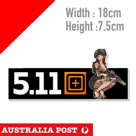 5.11 Tactical Military TACTICAL Sexy Military Tattooed Girl Sticker