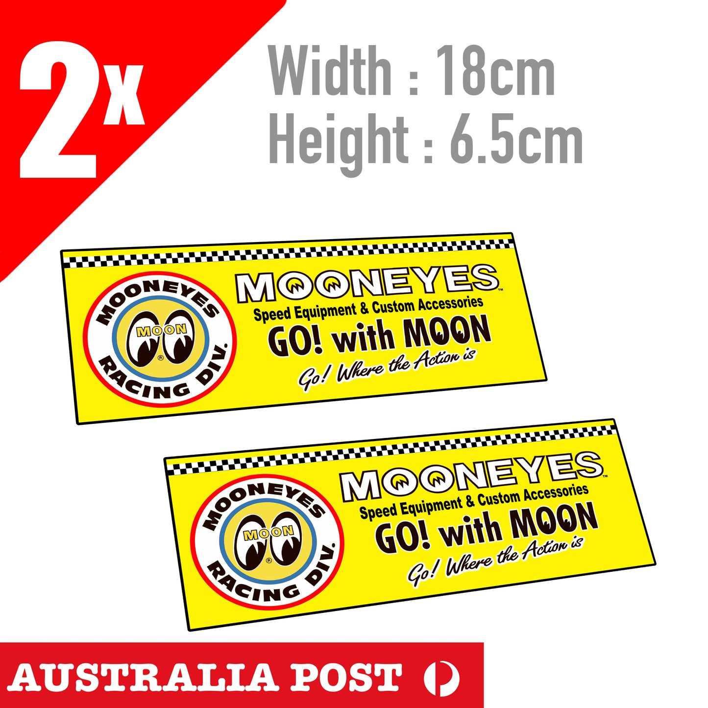 Mooneyes Hot Rod Accessoires Car Garage Man Cave Go With MOON Stickers