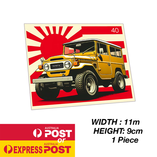 TOYOTA Land Cruiser 70 Series FJ140 Rising Sun Flag  Sticker