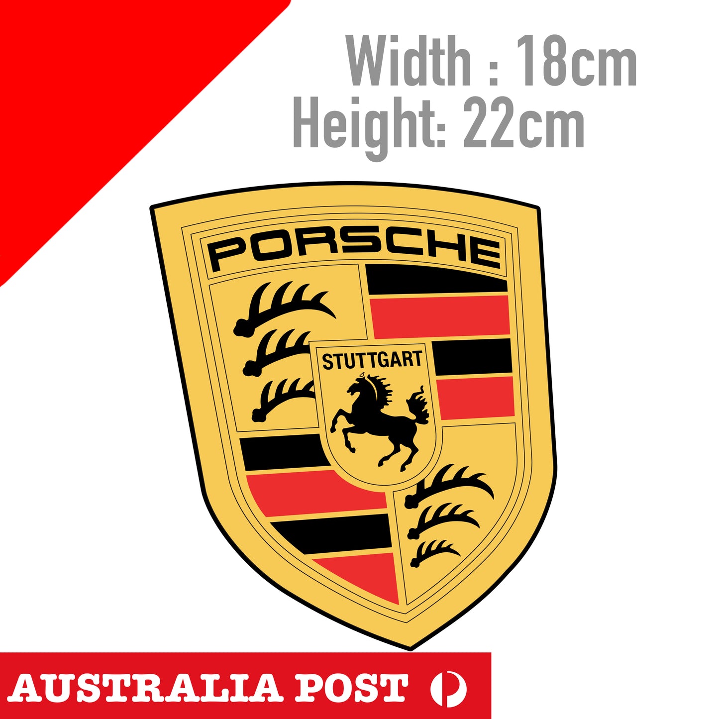 Porsche LOGO, Cayenne GTS, Boxter Car Classic Large Sticker