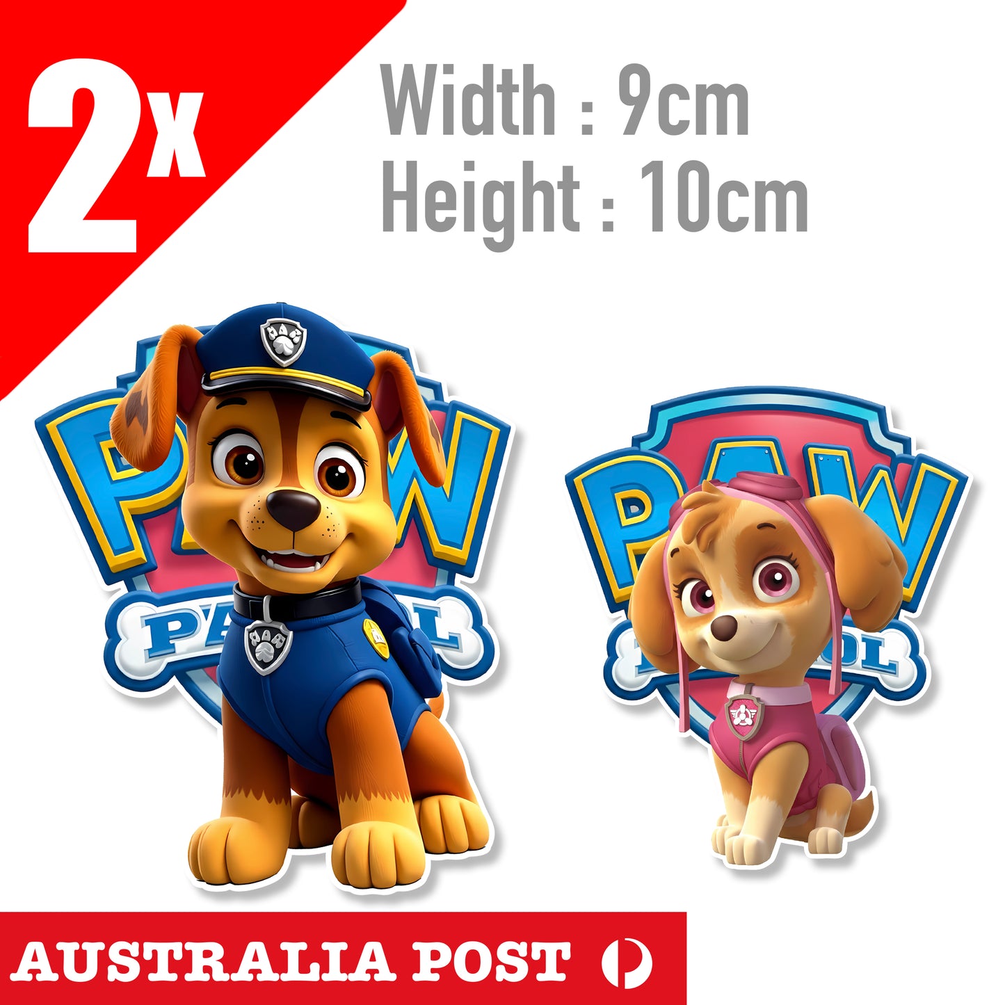 Chase & SKY Paw Patrol Cartoon Character Laptop , Car Vinyl Sticker