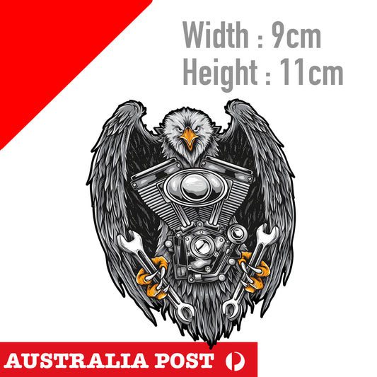 EAGLE with Motorcycle Twin Cam Engine, Motorcycle, MotoGP Logo Sticker