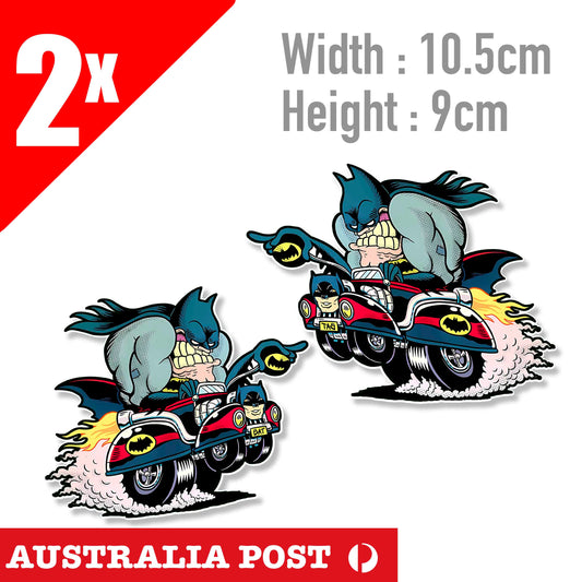 Rat Fink Style Odd Rod Big Boy Muscle Car BATMAN, HOT ROD CAR Sticker