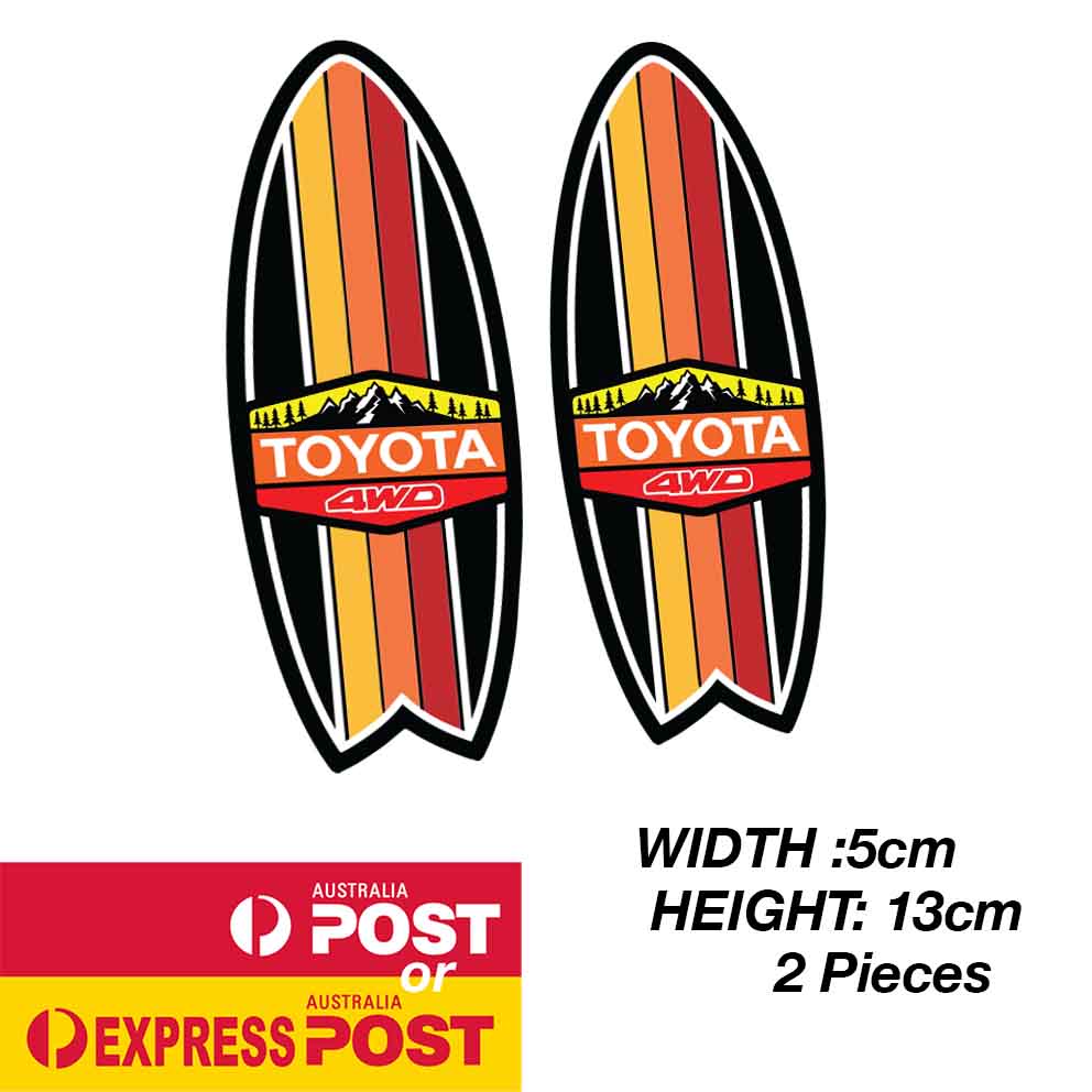 TOYOTA 4WD Surfboard TRD Vintage Logo Sticker