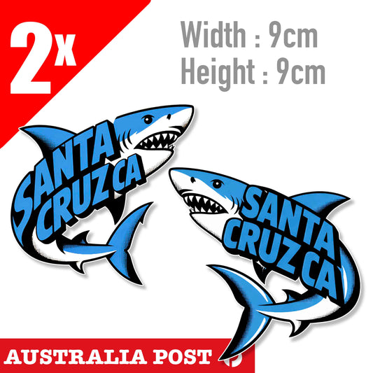 SANTA CRUZ ANGRY Shark Logo , Screaming Hand, Surfing, Beach, Camping Sticker