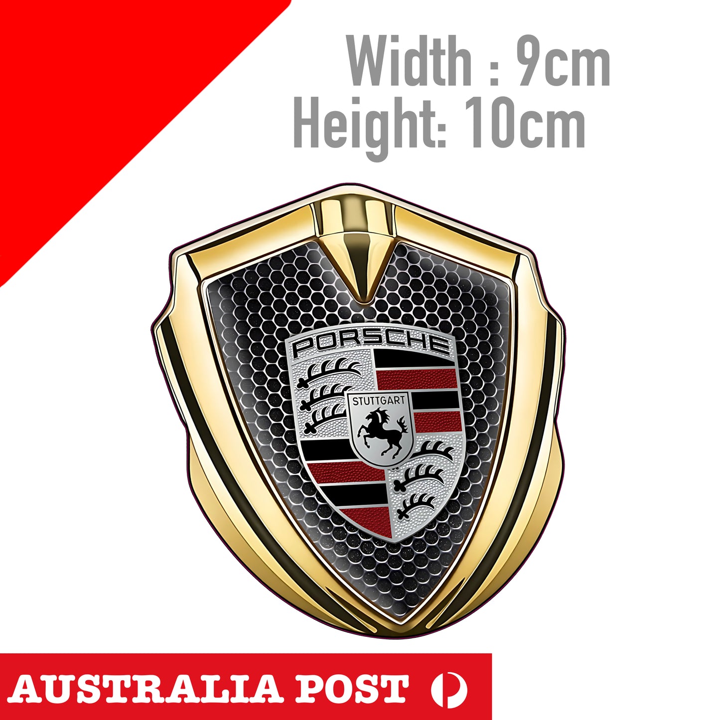 Porsche badge Gold LOGO, Cayenne GTS, Boxter Car Classic Sticker