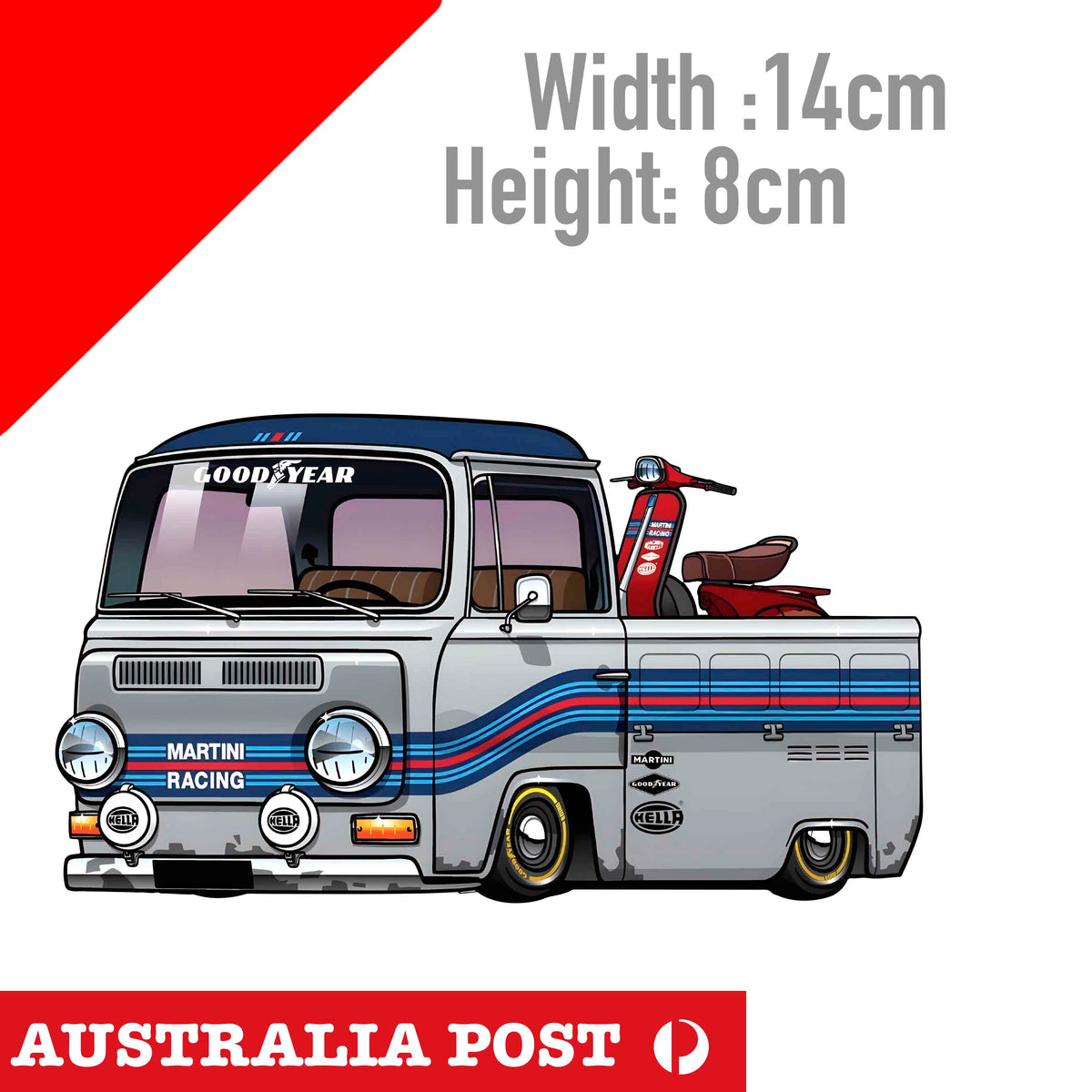 Volkswagen Bus Combi Martini Racing Car Sticker