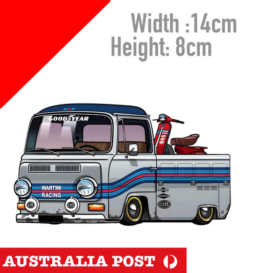 Volkswagen Bus Combi Martini Racing Car Sticker