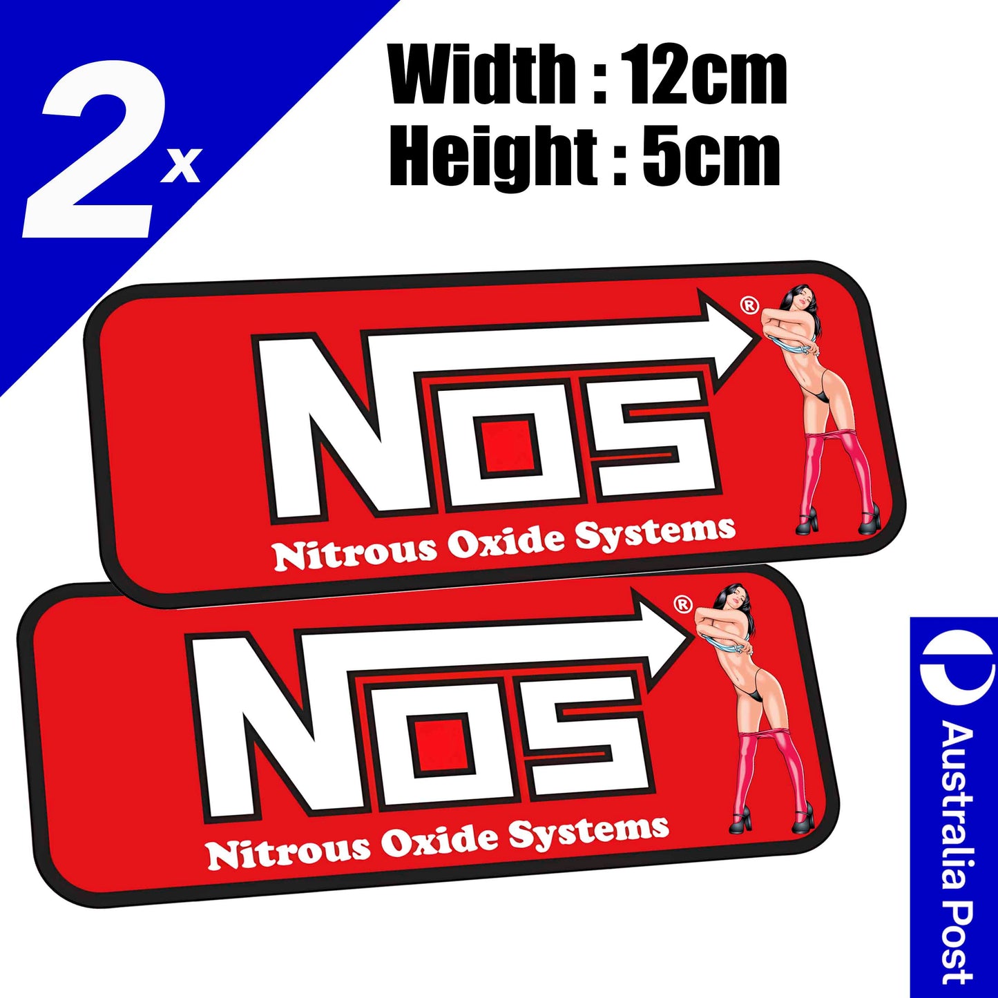 NOS - Nitrous Oxide Systems Label JDM Laptop, Bar, Car SEXY Pin Up Girl Sticker