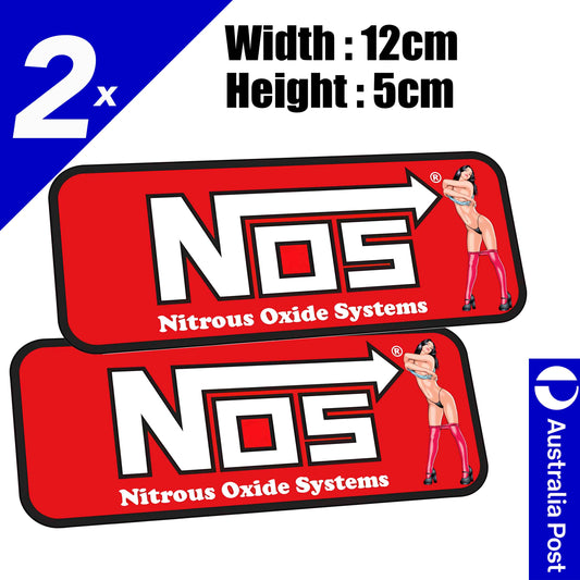 NOS - Nitrous Oxide Systems Label JDM Laptop, Bar, Car SEXY Pin Up Girl Sticker