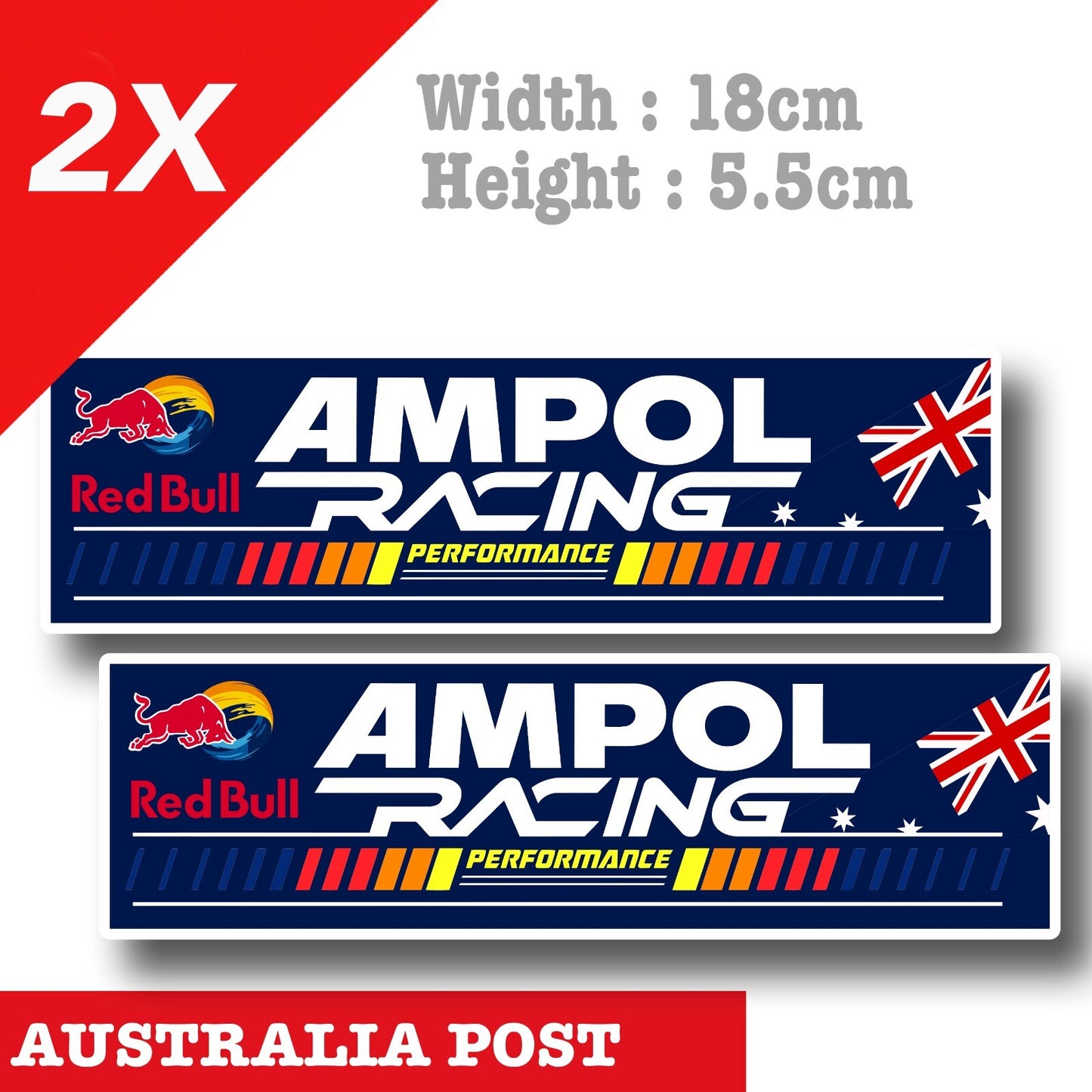 AMPOL Racing Australian Flag Performance - Red Bull Logo Sticker 