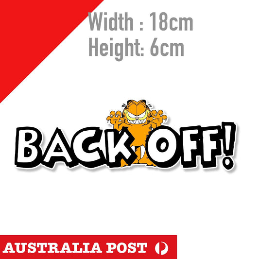 BACK OFF GARFIELD The Cay Sticker Car Window Laptop Angry Rude Sticker