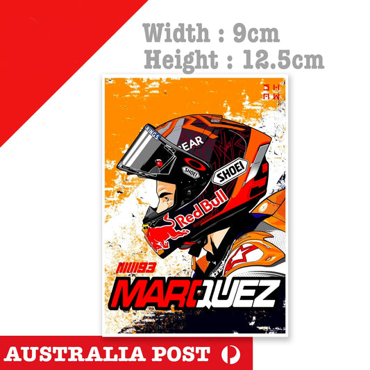Marc Marquez 93 Motorcycle Helmet SHOEI , MotoGP, Racing Sticker