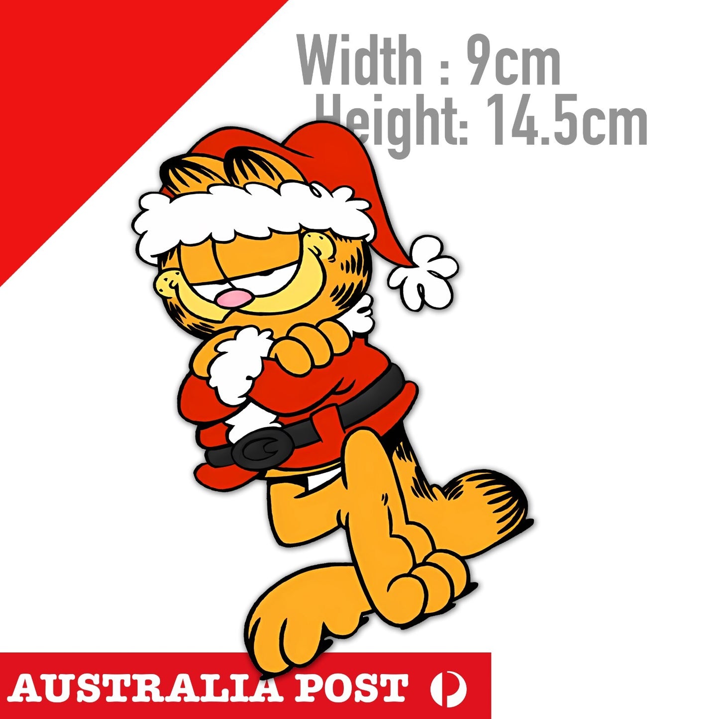 Garfield the Cat As SANTA Cute Funny Christmas Vinyl  Sticker