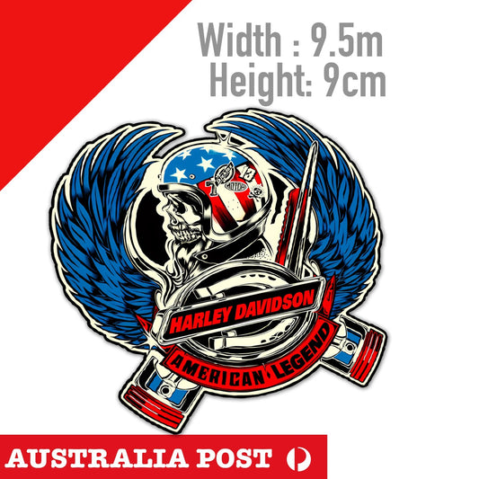 VINTAGE HARLEY DAVIDSON SKULL ,AMERICAN Legend Motorcycle Sticker