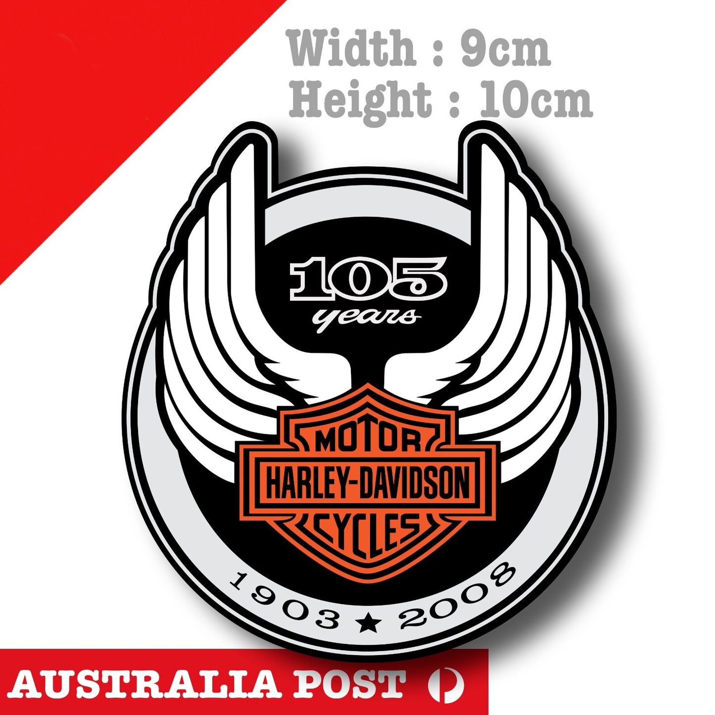 Harley Davidson Motorcycle 105 Year Anniversary Logo ,Dyna Tank  Sticker