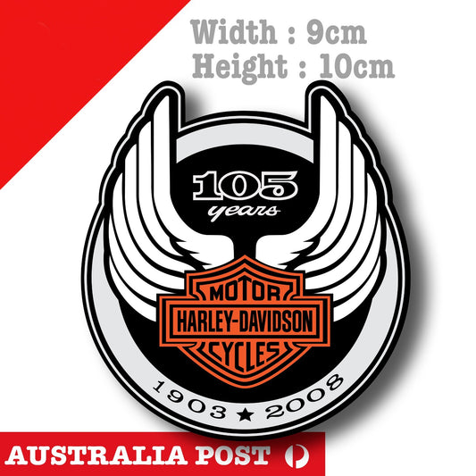 Harley Davidson Motorcycle 105 Year Anniversary Logo ,Dyna Tank  Sticker