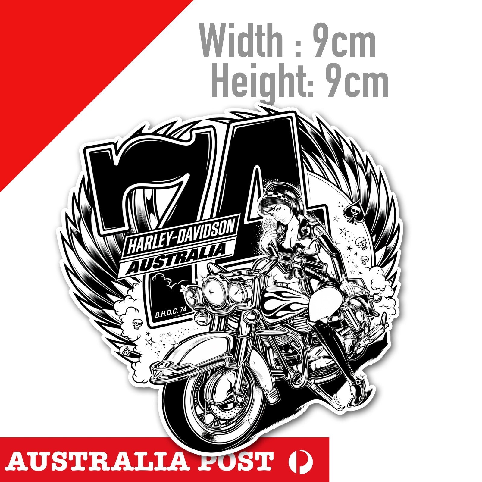 Harley Davidson Motorcycle AUSTRALIA SEXY Girl Rider  Sticker