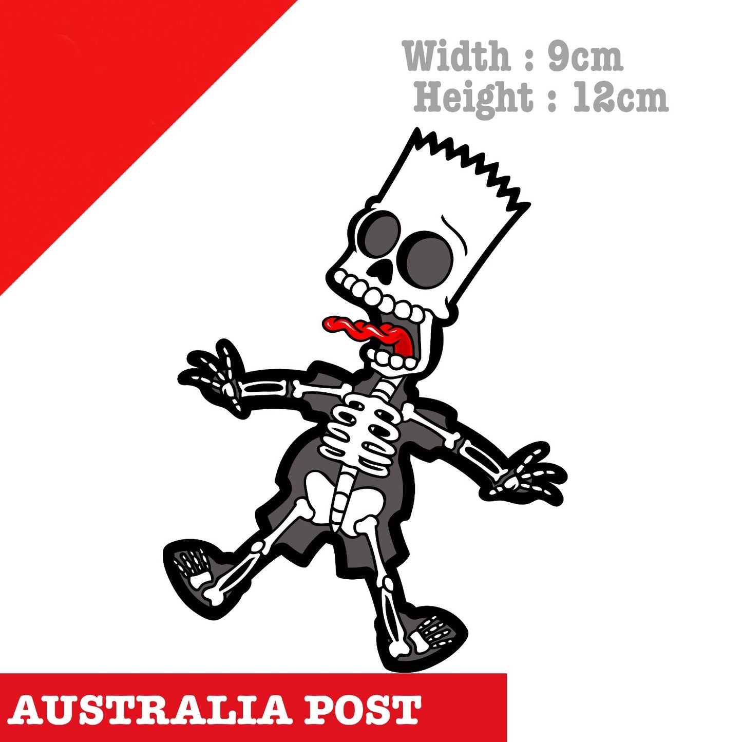 The Simpson Bart Skull Halloween Funny, Car  Sticker