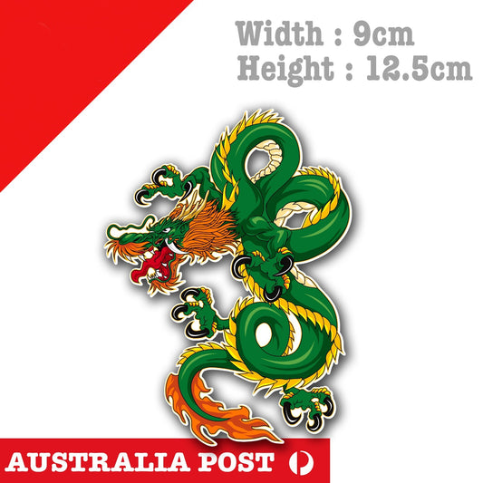 Wingchun Chinese Green Dragon Laptop , Car  Decal Stickers