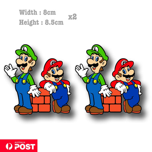 Super Mario and Luigi NINTEO Game Character  Funny Decal Sticker